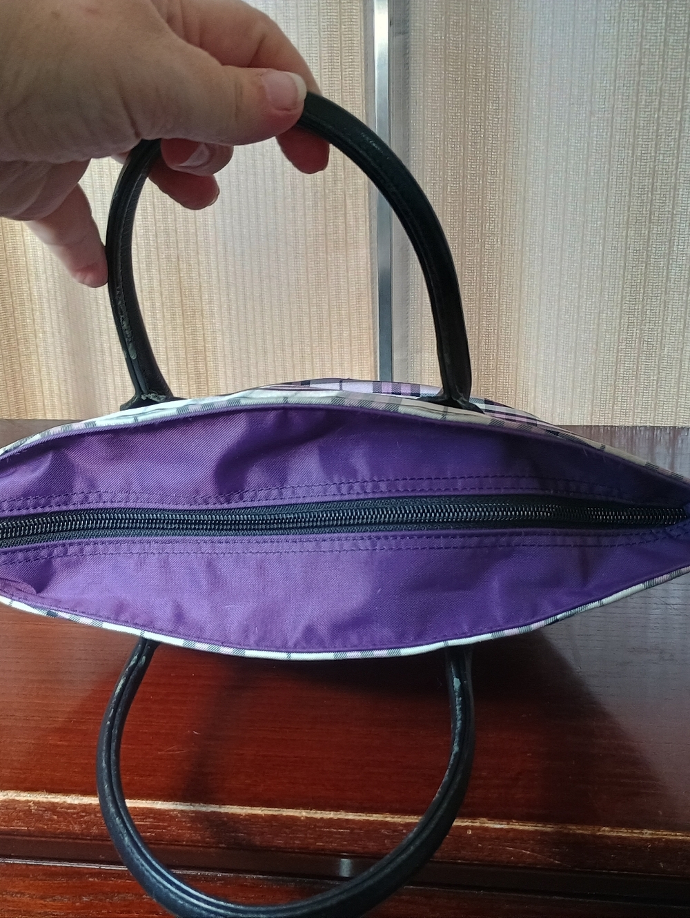 Burberry Blue Nova Check Handbag - Picture 4 of 7